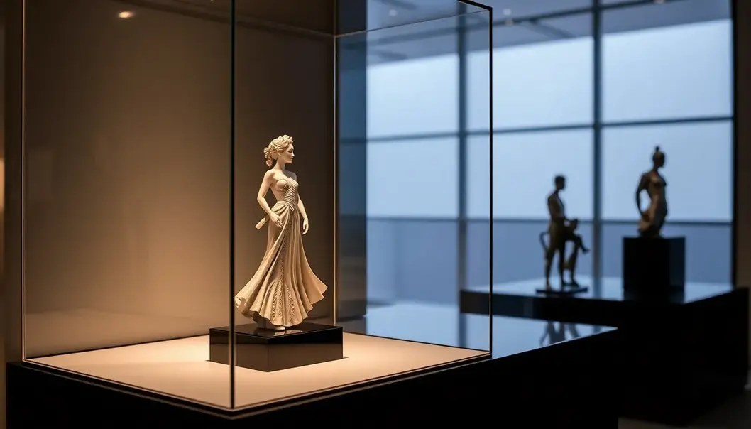 A collectible figure showcasing contemporary artistry.